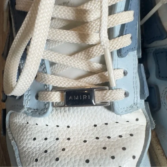 AMIRI Light Blue and White Sneakers